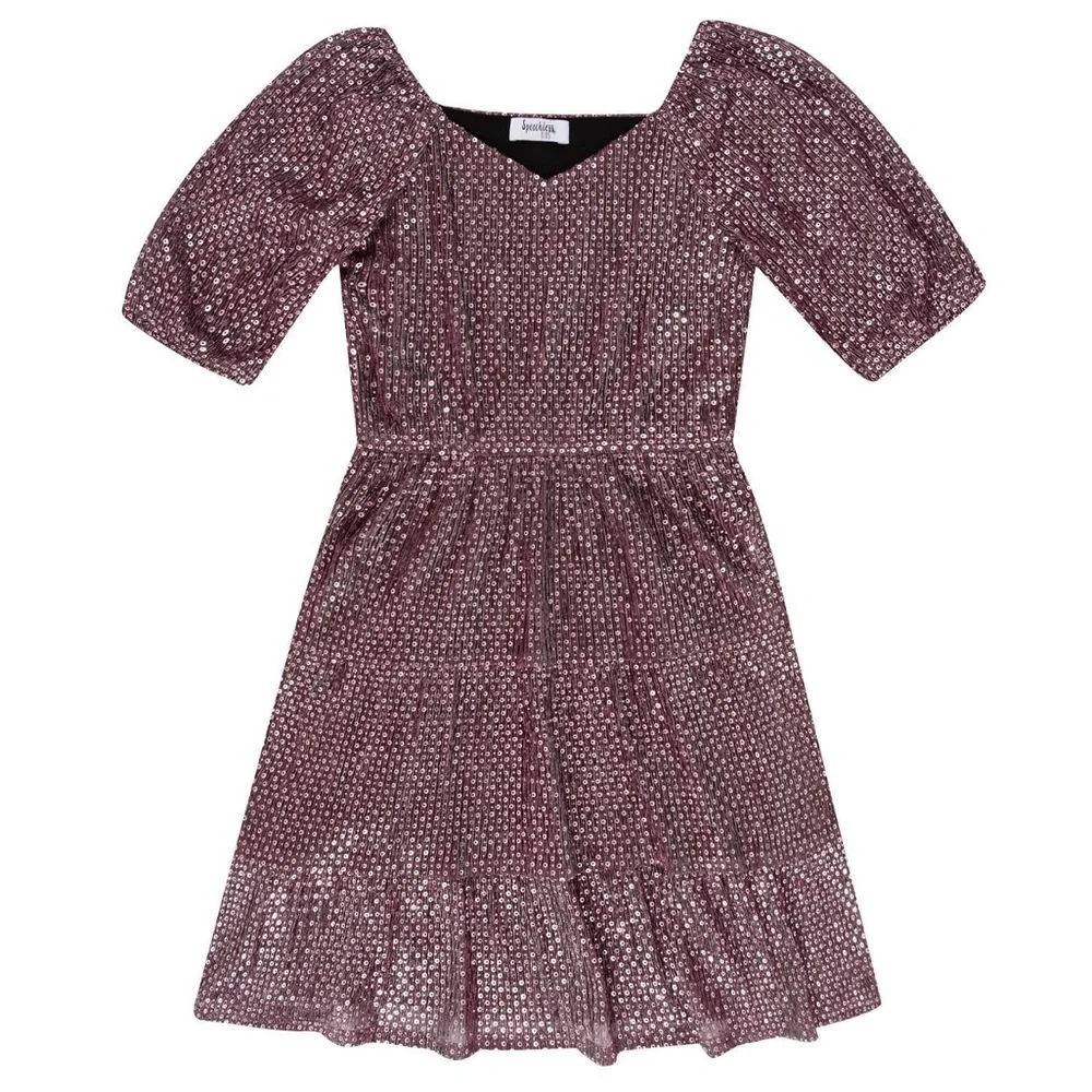 NWT - Speechless - Mauve Sequin Lined Dress - Girl's Size Large (10/12)